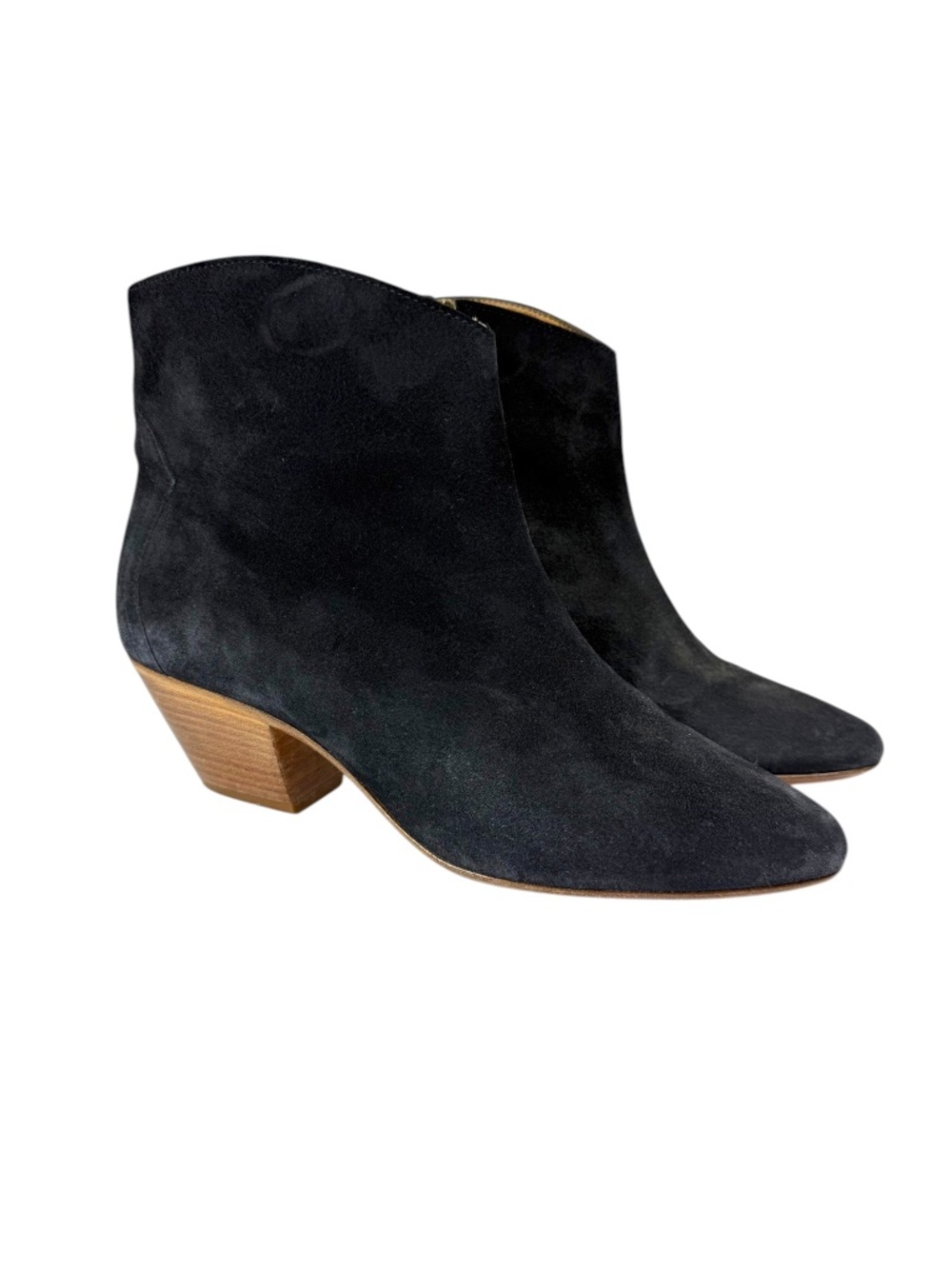 Isabel Marant Dacken Dark Navy Suede Western Ankle Boots Size 39 US 9